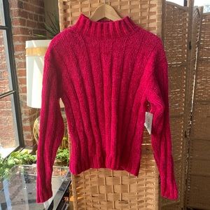 NWT hot pink vintage 90s y2k mock neck sweater